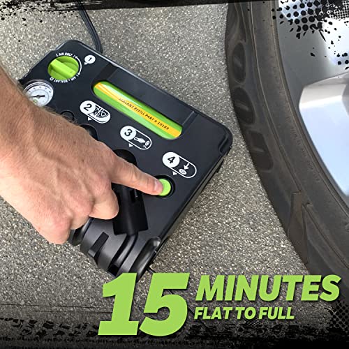 Slime 50139 Flat Tire Puncture Emergency Kit, Includes Sealant and Tire Inflator Pump, Analog, Suitable for Cars and Other Highway Vehicles, 10 Min Fix - size: No Size