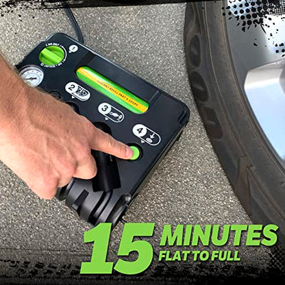 Slime 50139 Flat Tire Puncture Emergency Kit, Includes Sealant and Tire Inflator Pump, Analog, Suitable for Cars and Other Highway Vehicles, 10 Min Fix - size: No Size