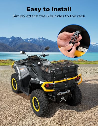 900D 80L ATV Cargo Storage Bag with 13L Cooler Rain Cover, Zipperless