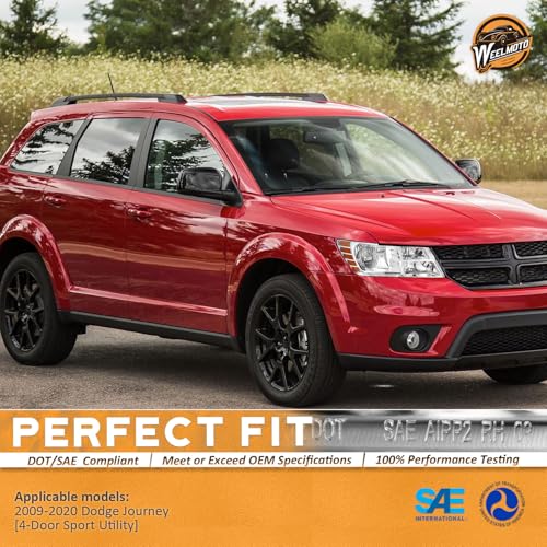 WEELMOTO Headlights for 2009-2020 Dodge Journey Chrome Right Halogen - color: Passenger Side, Clear Lens I Chrome Housing