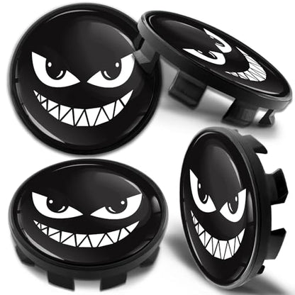 Biomar Labs 4 x 68mm Wheel Centre Alloy Hub Center Caps Compatible with BMW 36136783536 Hubcaps Black Smile CB 65