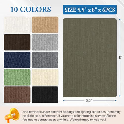 Canvas Repair Patch 5.5 x 8 Inches 6Pcs Self-Adhesive Waterproof Canvas Patch Kit for Repairing Tents,Sofas,Boat Covers,Camping Chair,Awnings,Car Seats.（Army Green） - color: Army Green, size: 5.5"×8"