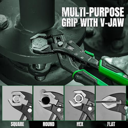 SK 8'' Quick Adjust Water Pump Pliers, SureGrip V-Jaw Groove Joint Pliers - size: 8" Quick Adjust Groove Joint Pliers
