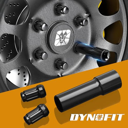 DYNOFIT 6 Point Spline Lug Nuts Key for Wrench with 1/2" Imperial Square Socket Drive,Tuner Socket Key Tool Compatible with 12x1.5 12x1.25 1/2"-20 Thread 6 Spline Lug Nuts,CR-V(Black,1 Pack) - color: Black, size: 6 Spline with 1/2" Socket Drive
