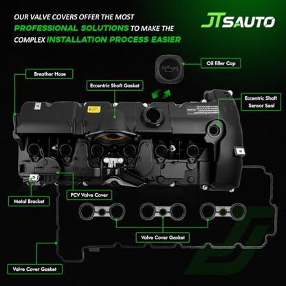 N52 Engine Valve Cover Kit for BMW X3 X5, Replaces OE# 11127552281 - size: 2007‑2013 BMW 328i & more