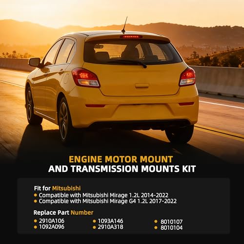 Engine Motor Mount Transmission Bracket Kits for Mitsubishi Mirage - style: for Mirage 1.2L 2014-2022
