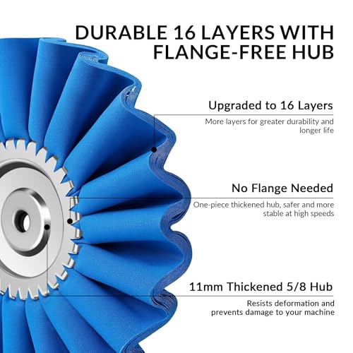 10" S-Shape Airway Buffing Wheel with One-Piece Hub（Coarse） - color: Course Polishing