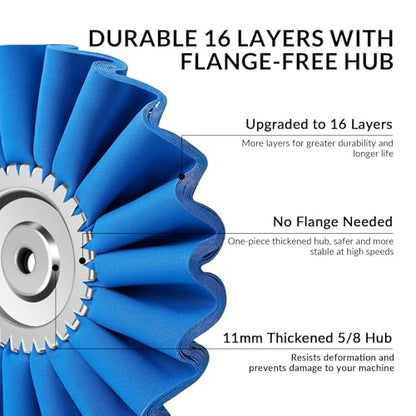 10" S-Shape Airway Buffing Wheel with One-Piece Hub（Coarse） - color: Course Polishing