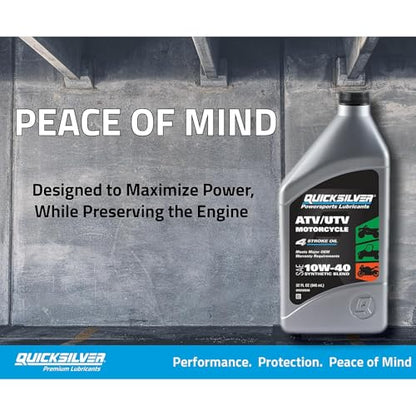 Quicksilver 10W-40 Synthetic Blend ATV, UTV, Motorcycle Oil, 1 Quart