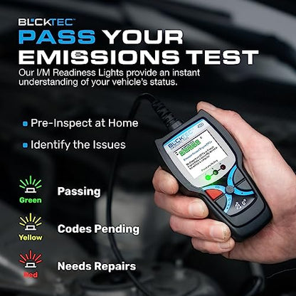 BLCKTEC 420 Bluetooth OBD2 Scanner Diagnostic Tool - Vehicle Code Reader for Car - Clears Check Engine Light - Comes with Premium OBD App On IOS & Android - Works For All Cars 1996 & Newer - size: 1.8 inches