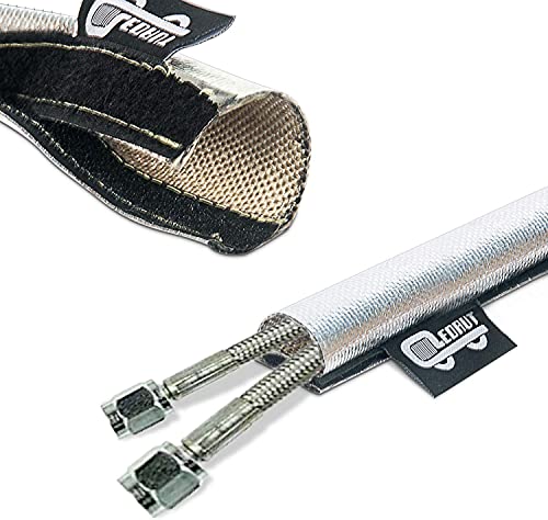 2 Pcs Heat Shroud Sleeve Aluminized Sleeving with Hook&Loop Closure 3/4" I.D.x 10FT with 20PCS Stainless Steel Cable Metal Ties and 1Pair of Operating Gloves - size: 2*3/4"I.D.x 10FT