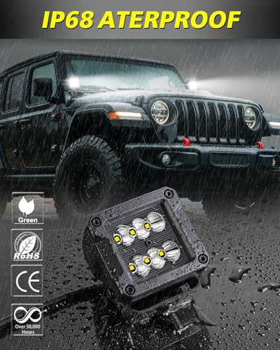 3 Inch CREE LED Pods 2-Pack 120W Spot Off-Road Lights - color: White Spot, size: 3 Inch Cube