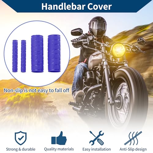1 1/8" / 29mm 1 1/8" / 29mm Motorcycle Hand Grips Cover Kit Non Slip Rubber Handlebar Grips for Motorcycle Scooter Bicycle ATV Blue 1 Set - color: Blue