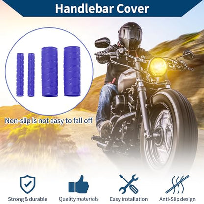 1 1/8" / 29mm 1 1/8" / 29mm Motorcycle Hand Grips Cover Kit Non Slip Rubber Handlebar Grips for Motorcycle Scooter Bicycle ATV Blue 1 Set - color: Blue