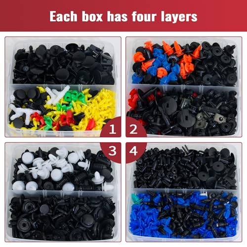 2041 Pcs Bumper Clips Car Retainer Clips & Auto Fasteners Assortment Plastic Push Rivets Fender Clips - 42 Most Popular Sizes Door Trim Panel Clip Set for Toyota GM Ford Honda Chevy - size: 2041 Pcs
