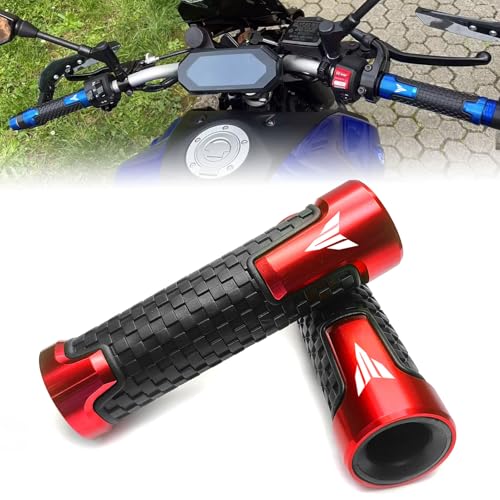 2026 Motorcycle Grips Hand Grips 7/8" Handlebar Grips Compatible with MT03 MT-03 2025 MT07 MT 07 MT09 SP MT 09 MT10 SP XSR 900 700 - color: Red