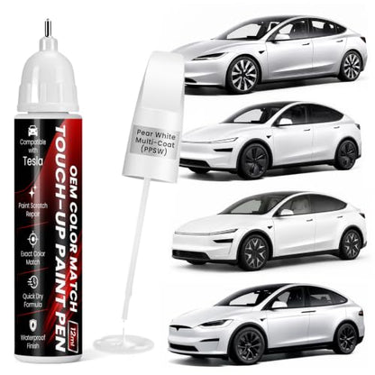 Pearl White Multi-Coat (PPSW) Touch Up Paint for Tesla Model Y/3/YL/S/X - color: Pear White (PPSW)
