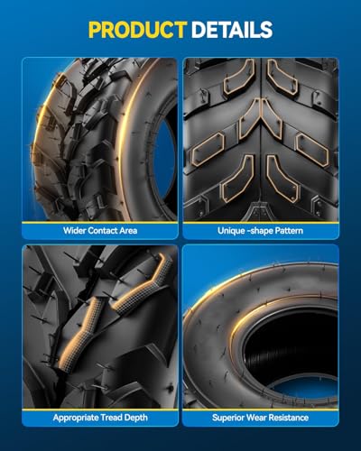 PHILTOP Lawn Mower Golf Cart Turf Tires 16x8-7, 4PR, ATV UTV Tires, Set 2 - color: Z-113 -2PCS, size: 16x8-7