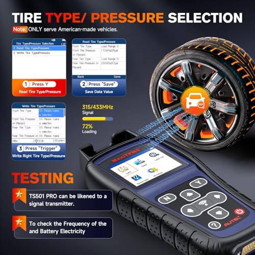Autel MaxiTPMS TS501 PRO TPMS Programming Tool, 2026 Same as TS508 Up of TS501 TS408S, Program Autel MX-Sensor 315/ 433MHz, Relearn Activate 99% Sensor, Tire Pressure Monitoring System Diagnostic Tool