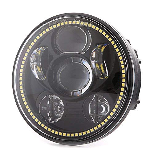 Eagle Lights 5.75 inch LED Motorcycle Headlight Kit for Honda VTX with Bracket and Hardware - Plug and Play (Generation III with Halo Ring) 2002-2008 VTX 1800, VTX 1300 - color: Black Generation III w/ Halo Ring