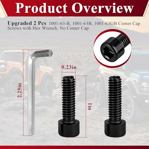 2 Pack Upgrade Fuel Wheel Center Cap Screws, with Adapter Tool - style: 2 Pcs 1001-63-B