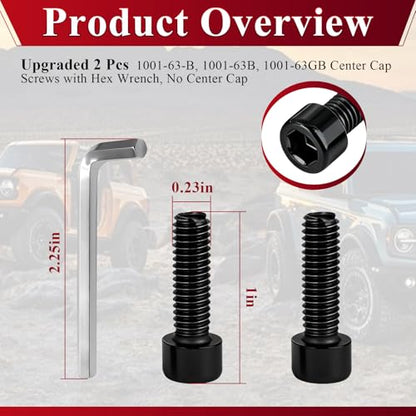 2 Pack Upgrade Fuel Wheel Center Cap Screws, with Adapter Tool - style: 2 Pcs 1001-63-B