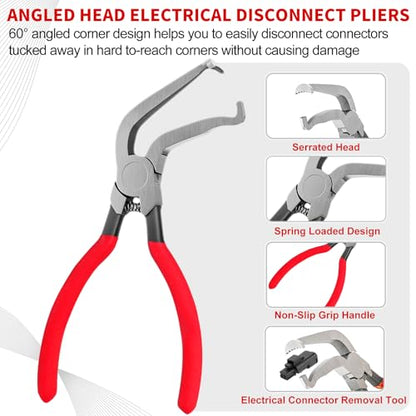 5 PCS Automotive Electrical Disconnect Pliers and Hose Clamp Pliers Set - color: 5 PCS Automotive Repair Set-Red