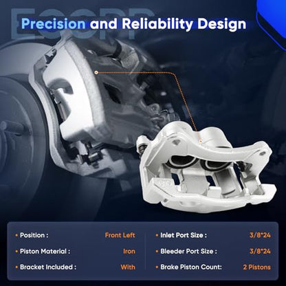 ECCPP 18B4607 Front Left Disc Brake Caliper Assembly w/Bracket - size: Front Left[18B4607]