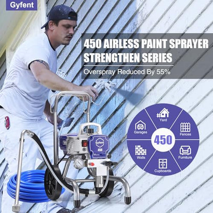 450 Airless Paint Sprayer, 3300 Psi, 0.47 Gpm, 900W - size: 450 Airless Paint Sprayer