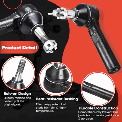 Front Outer Tie Rod Ends ES3493T Driver and Passenger Side 2 pcs Compatible with Cadillac Escalade ESV EXT | Chevroletn Avalanche | Silverado | Suburban 1500 2500 | GMC Sierra | Yukon XL 150 - size: ES3493T