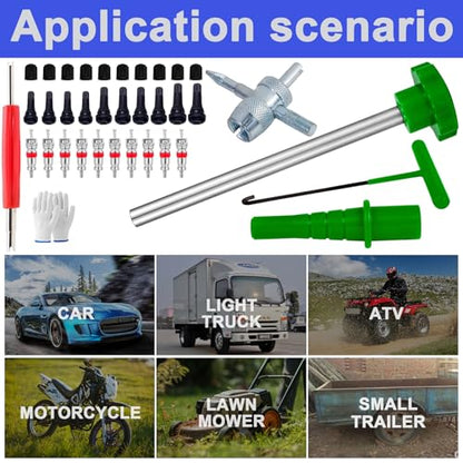 Richcat 51025 Quick Tire Valve Change Tool for Cars,Tire Valve Stem Core Quickly Replacement Tool Kit,Perfect Tool for Replacing Leaky Valves in Cars,ATVs,Trucks, etc.with TR413/TR414/TR418 - size: Set B