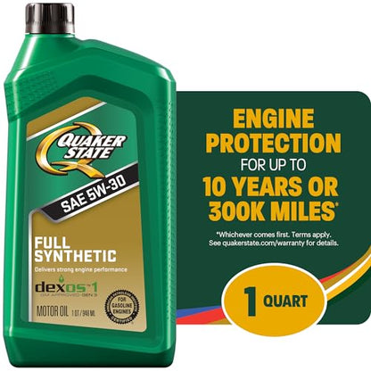 Quaker State Full Synthetic 5W-30 Motor Oil, 1 Quart (6 Pack) - size: 1 Quart, style: 6-Pack