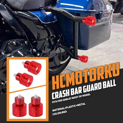 Crash Bar Wheel Screw Fit for Harley Touring and Softail - style: Red Wheel with Red Slider