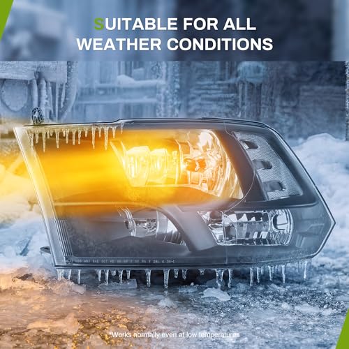 AUTOSAVER88 Headlight Assembly Compatible with 09-18 Dodge Ram 1500 Black - color: Black Housing Clear Reflector