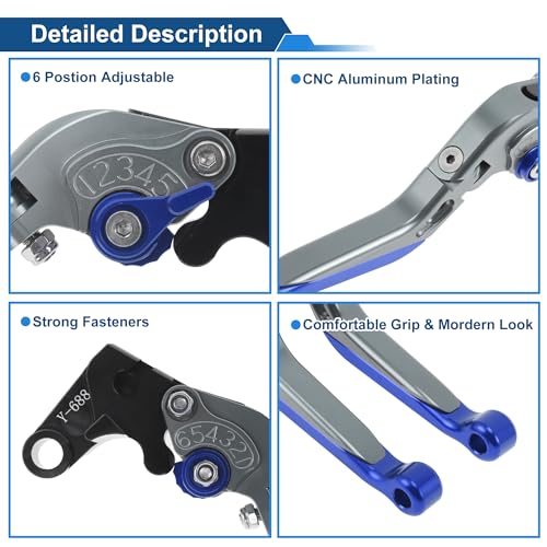 YZF-R7 Short/Long Brake Clutch Levers for Yamaha 21-25 Blue - color: Titanium Handle Blue End