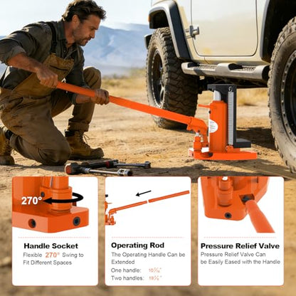 YATOINTO Toe Jack 2.5 Ton/5 Ton, Hydraulic Jack, Floor Jack Seal Kit for Construction Landscaping Farm Projects