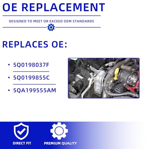 Engine Motor & Transmission Mount Kit 5PCS for Volkswagen Tiguan 2018–2023 2.0L Turbo L4, VW Tiguan Mount Set Replacement, Replaces 5Q0198037F 5Q0199855C 5QA199555AM