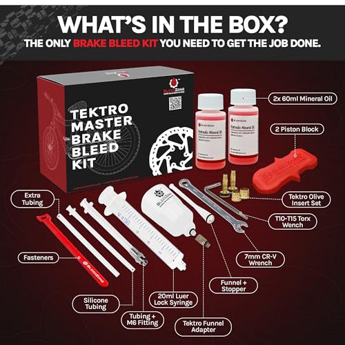 BleedZone Tektro Brake Bleed Kit with 120ml Mineral Oil for TRP Brakes