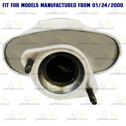 Exhaust Muffler Tail Pipe Compatible with Jeep Wrangler 2000-2002 2.5L | Stainless Steel | Northeastern Exhaust | Includes Clamp, Hangers and Bolt Kit | Direct-Fit Replacement