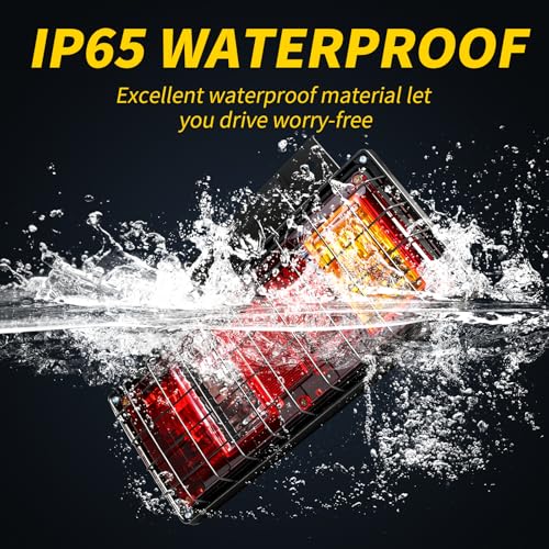 2 Pack Truck Tail Lights Kit with Iron Net Protection With Bulbs - color: Tail Lights-J