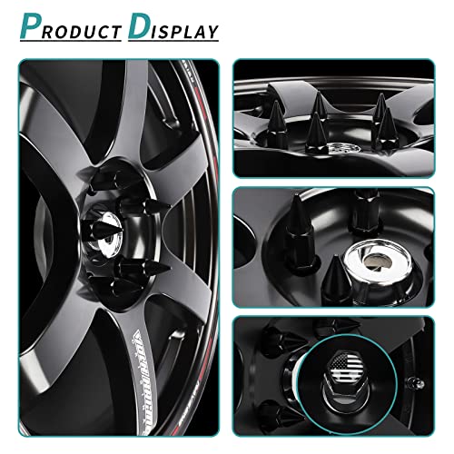 20PCS M12x1.5 Anti Theft Wheel Spikes Lug Nut - color: Black