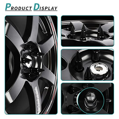 20PCS M12x1.5 Anti Theft Wheel Spikes Lug Nut - color: Black