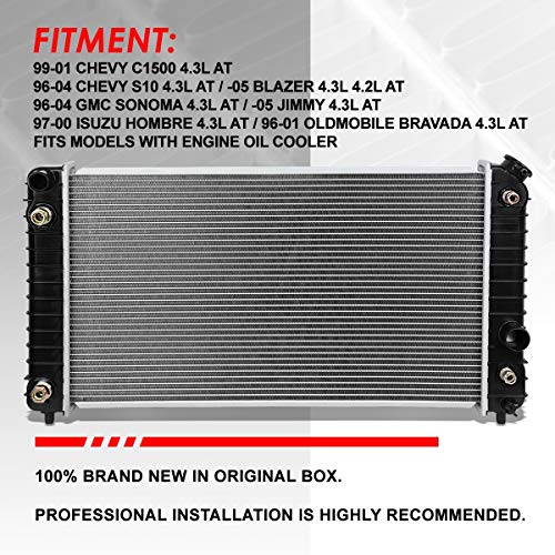 Auto Dynasty 1826 Radiator for 1996-2005 Chevy Blazer S10 C1500 - color: 96-05 Blazer/S10/C1500/Jimmy/Sonoma