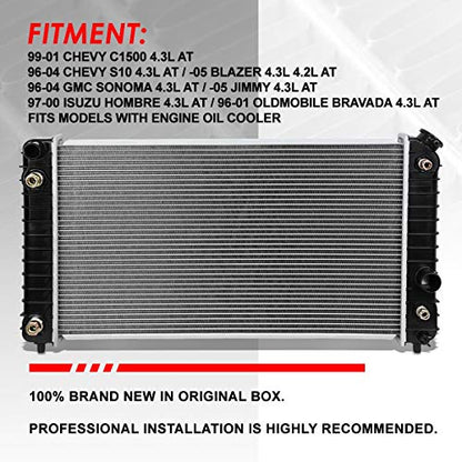 Auto Dynasty 1826 Radiator for 1996-2005 Chevy Blazer S10 C1500 - color: 96-05 Blazer/S10/C1500/Jimmy/Sonoma