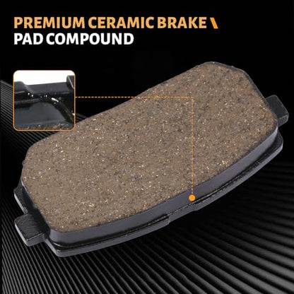 D1296 Rear Ceramic Brake Pads Kit Fit For Kia Rondo 2007-2010 - size: HZ1296