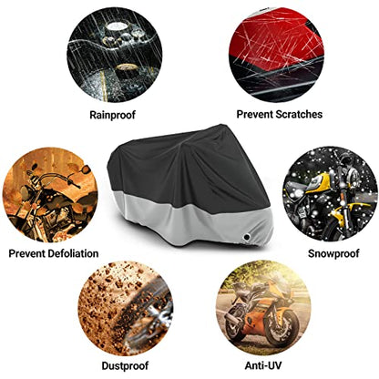 Favoto Motorcycle Cover Waterproof Outdoor All Weather Protection - size: 104"