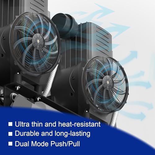 SSN 16" Electric Radiator Cooling Fan Thermostat Wiring Switch Relay Kit - color: Black, size: 16" With Thermostat