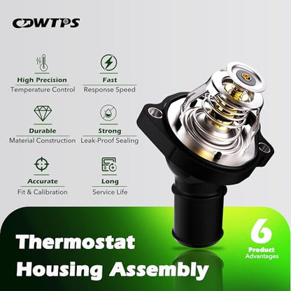 CDWTPS Engine Coolant Thermostat Housing Assembly compatible with Ford - size: 902-733