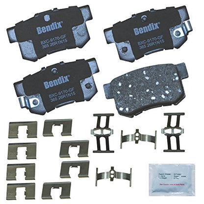 Bendix Priority1 CFC365 Ceramic Rear Brake Pads for select Acura CL, CSX, EL, ILX, Integra, Legend, RSX, TL, TSX, Vigor, Honda Accord, Civic, CR-Z, Prelude, S2000, MG ZR, Suzuki Kizashi, SX4 Crossover - size: CFC365