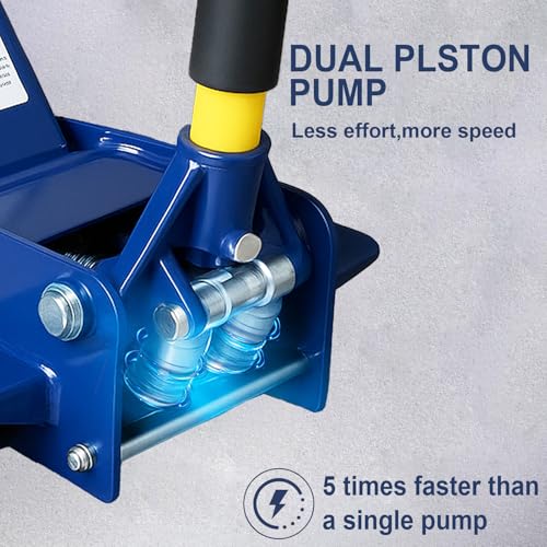 Floor Jack,Heavy Duty 3 Ton Floor Jack,Low Profile Hydraulic Jack, Steel Service Jack Quick Rise with Double Pump Quick Lift - style: 3 Ton Floor Jack